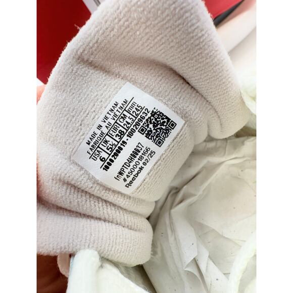 Reebok Classic Leather Size 6 Youth Womens 7.5 White Red Running Shoes Retro - Picture 7 of 9